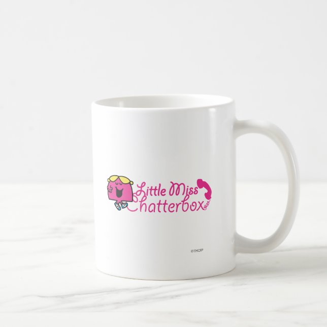 Caneca De Café Little Miss Chatterbox | Letra por cabo telefônico (Direita)