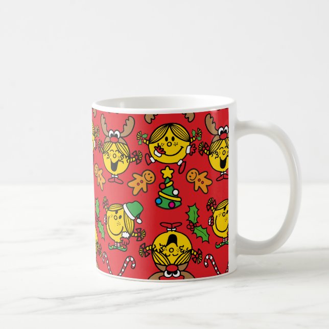 Caneca De Café Little Miss Sunshine Red Christmas Pattern (Direita)