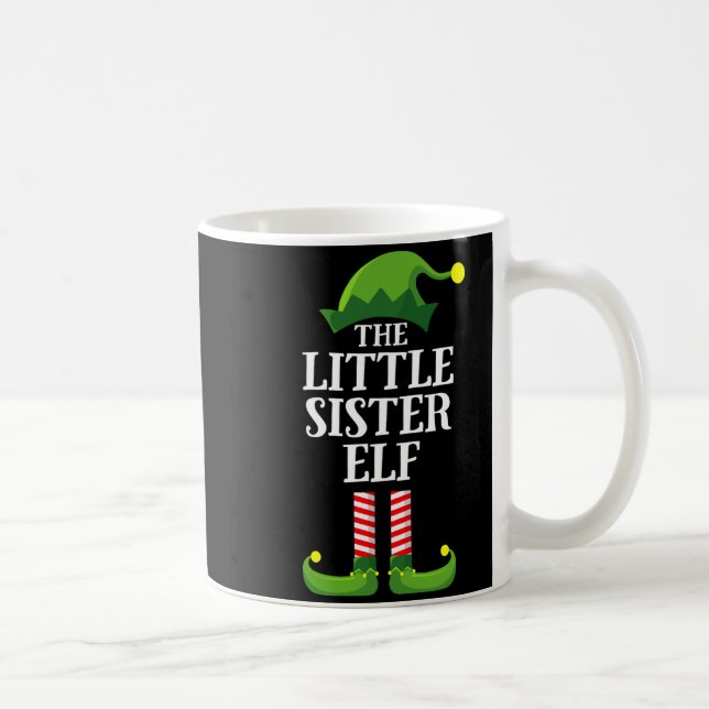 Caneca De Café Little Sister Elf Matching Family Group Christmas  (Direita)