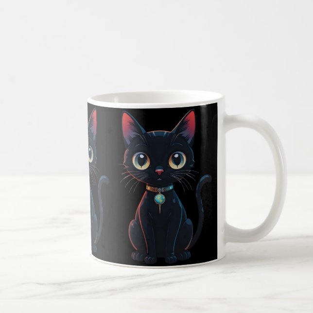 Caneca De Café Little Spooky Black Cat (Direita)