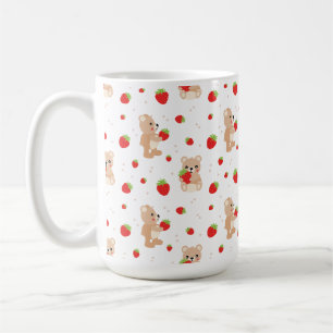 Caneca De Café Little teddy bear with strawberry