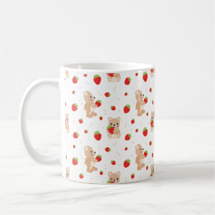 Caneca De Café Little teddy bear with strawberry
