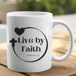 Caneca De Café Live By Faith Scripting Mug