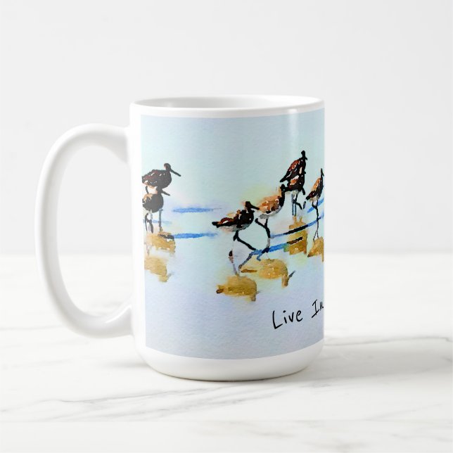 Caneca De Café Live in Moment~Sandpipers Hilton Head Beach (Esquerda)