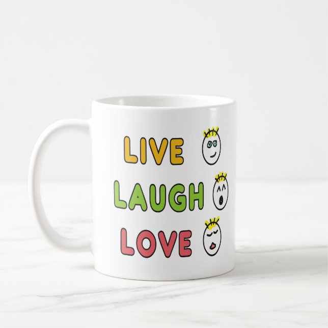 Caneca De Café Live Laugh Love (Esquerda)