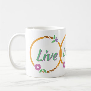 Caneca De Café Live Laugh Love Flower Ring