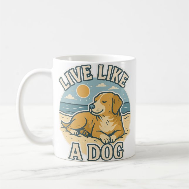 Caneca De Café Live Like a Dog Beach (Esquerda)