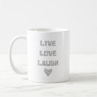 Caneca De Café Live Love Laugh Mug