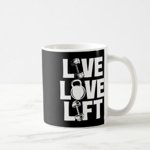 Caneca De Café Live Love Lift - Workout Gym Weising Bodybui
