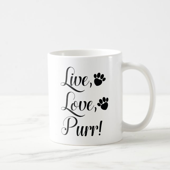 Caneca De Café Live Love Purr (Direita)