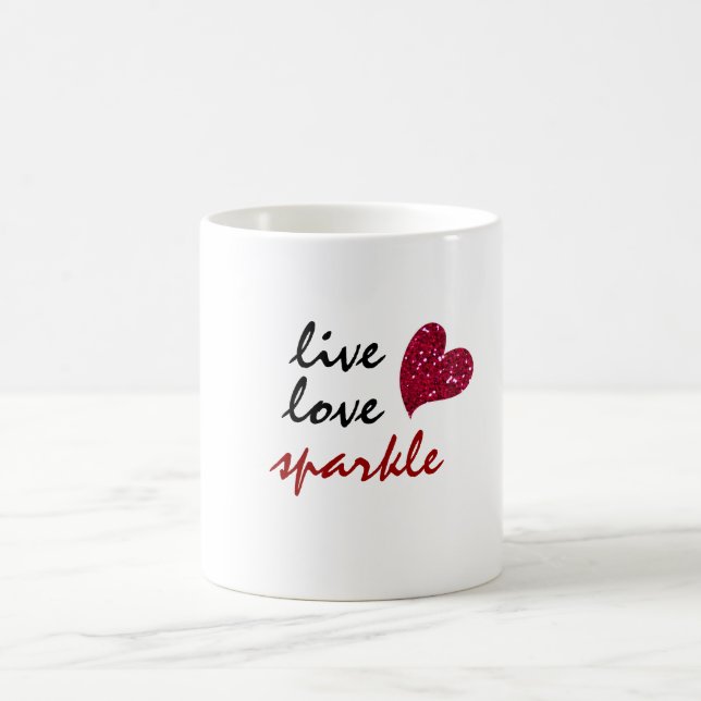 Caneca De Café Live Love Sparkle (Centro)