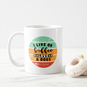 Caneca De Café Live On Coffee Love And Dogs