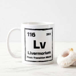 Caneca De Café Livermório (Lv) - Tabela Periódica dos Elementos