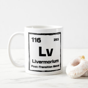 Caneca De Café Livermório (Lv) - Tabela Periódica dos Elementos