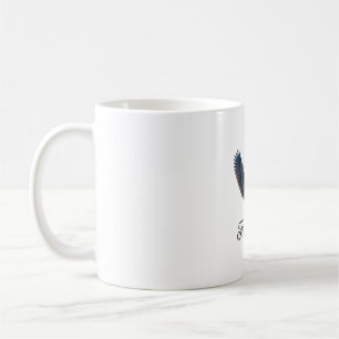 Caneca De Café Livre como um Pássaro - Herão Azul Majestoso em Vo