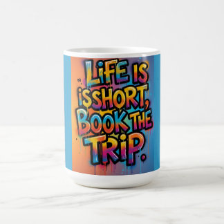 Caneca De Café Livro A Viagem Vida é Curta Presente de grafite pa