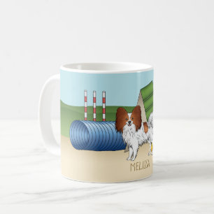 Caneca De Café Livro Branco E Vermelho Com Equipamento De Agilida