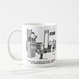 Caneca De Café Livro de Biblioteca Atrasado. Penalidade Severa pa