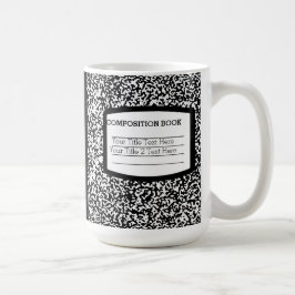 Caneca De Café Livro de Composição Personalizado Escola/Professor