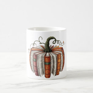 Caneca De Café Livro de Outono Abóbora, Temporada de Abóbora Acon