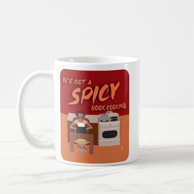 Caneca De Café Livro Espicoso Cook Romance Autor Retro Snark (Esquerda)