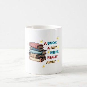 Caneca De Café livro por dia afasta a realidade