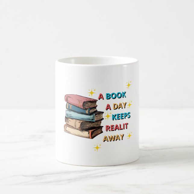 Caneca De Café livro por dia afasta a realidade (Centro)
