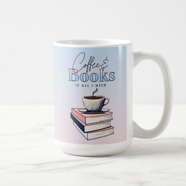 Caneca De Café Livros Antigos e Café é Tudo o que Eu Preciso   (Direita)