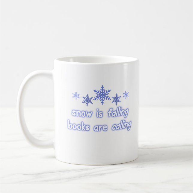 Caneca De Café Livros Caindo Neve (Esquerda)