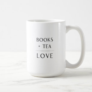 Caneca De Café Livros + Chá = Love Mug