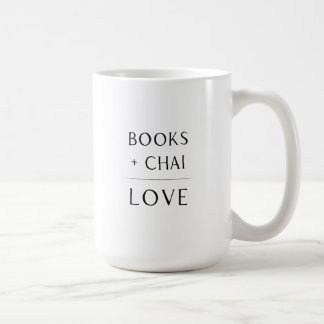 Caneca De Café Livros + Chai = Love Mug