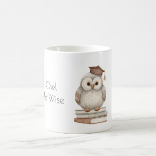 Caneca De Café Livros Coruja Será Sábia