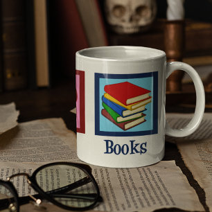 Caneca De Café Livros de Amor pela Paz