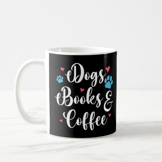 Caneca De Café Livros De Cães E Café (Esquerda)