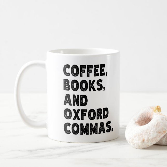 Caneca De Café Livros De Café E Vírgulas De Oxford Professor Lega (Com Donut)