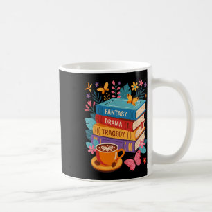 Caneca De Café Livros de Fantasia Drama Tragédia Sutis Anti-Trump