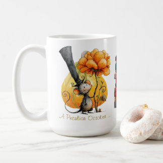 Caneca De Café Livros de Flores de Rato Fofo Mês do Livro de Outu