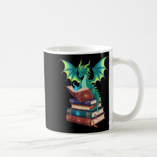 Caneca De Café Livros de Leitura de Dragão Amantes de Fantasia Cr