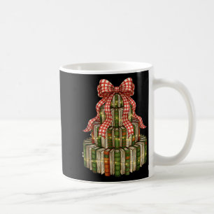 Caneca De Café Livros de Natal com Laço Sedutor Árvore de Natal B