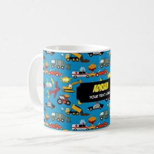 Caneca De Café Livros de Quadrinhos Retro Caminhões Carros Veícul