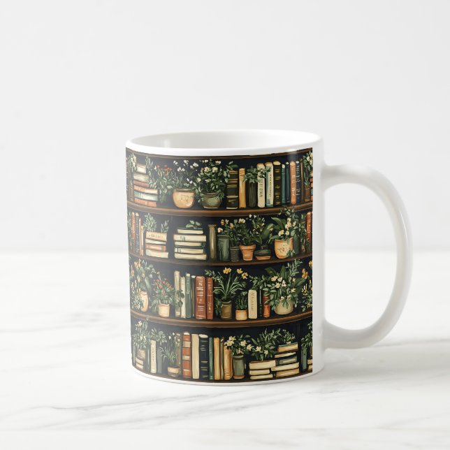 Caneca De Café Livros e flores (Direita)