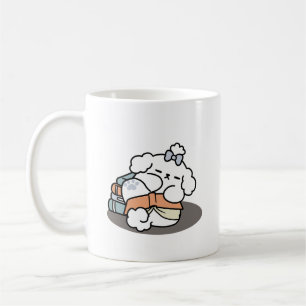 Caneca De Café Livros e Latidos - Design de Leitura de Cachorro S