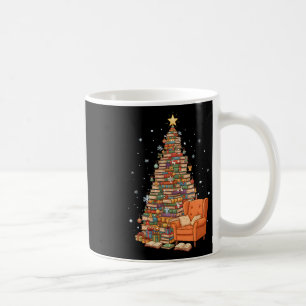 Caneca De Café Livros engraçados de Natal Árvore Amante de Livros