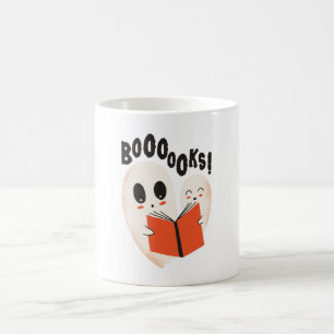 Caneca De Café Livros Fantasmas Lendo Halloween