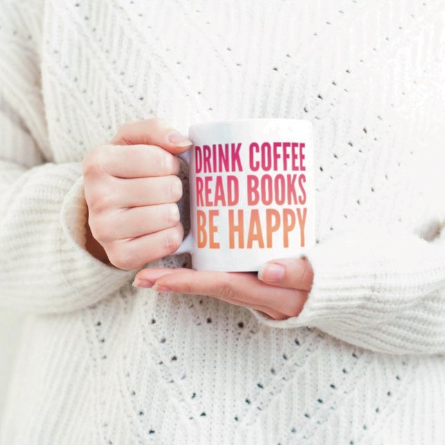 Caneca de Café Livros Felicidade (Criador carregado)