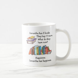Caneca De Café Livros = Felicidade, Amor à Leitura