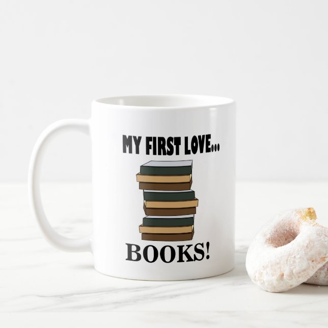 Caneca De Café Livros Meus Primeiros Livros de Amor (Com Donut)