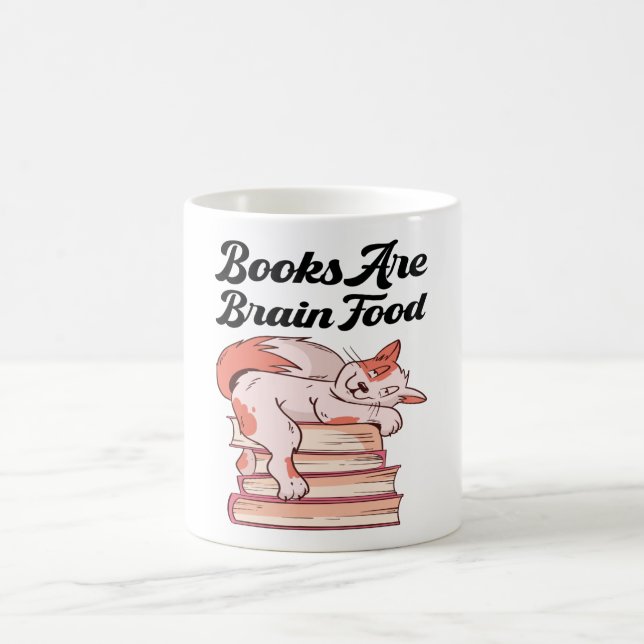 Caneca De Café Livros - Os Livros São Comida Cerebral (Centro)