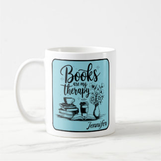 Caneca De Café Livros Personalizados São Meu Terapia Livrescos Az