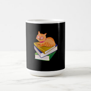 Caneca De Café Livros - Presente do Livro de Gatos e Livros